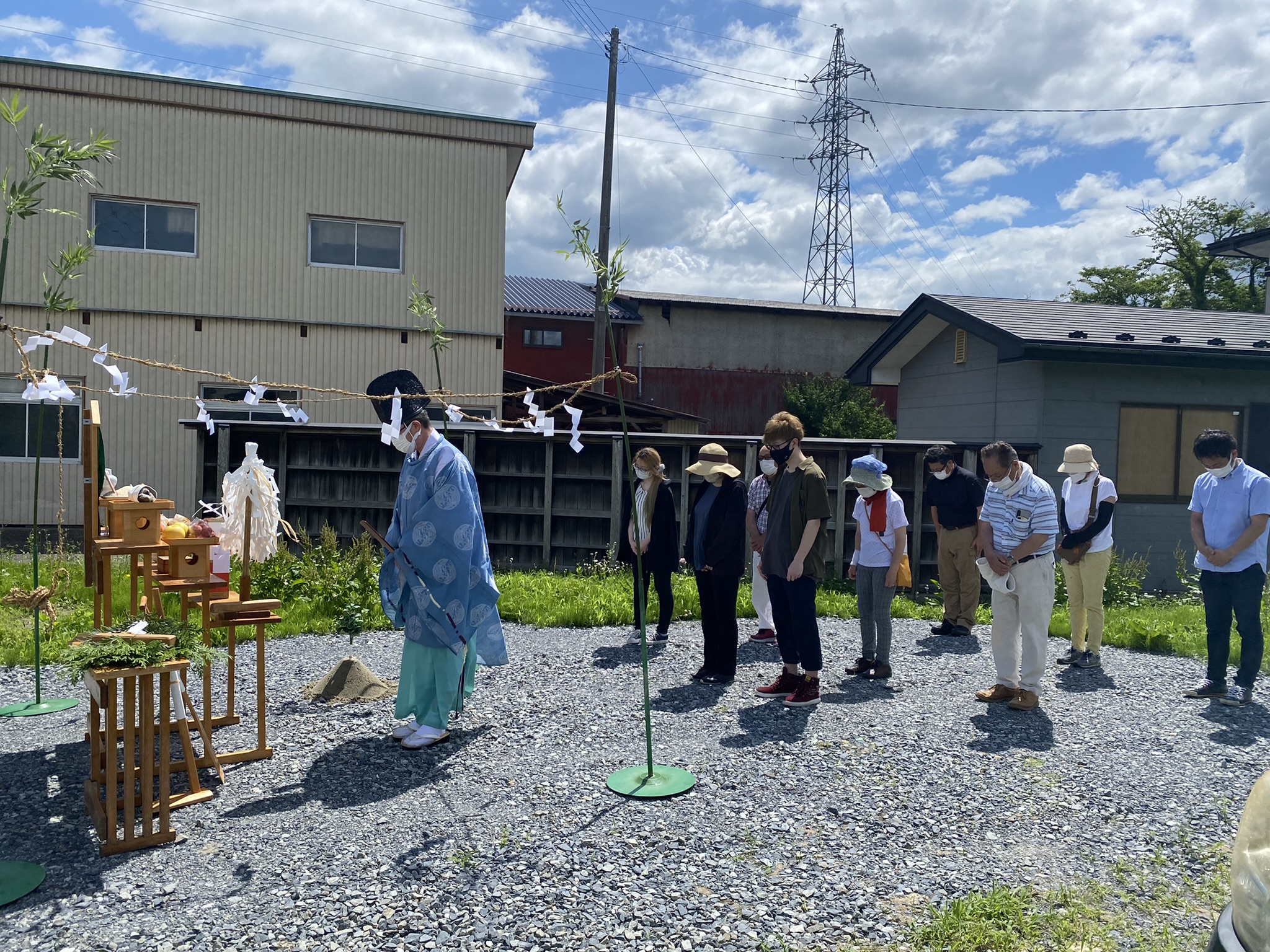 世界遺産の町、平泉K様邸地鎮祭。2×4、S ＆I設計、箱型シンプルデザインのコスパ型住宅！