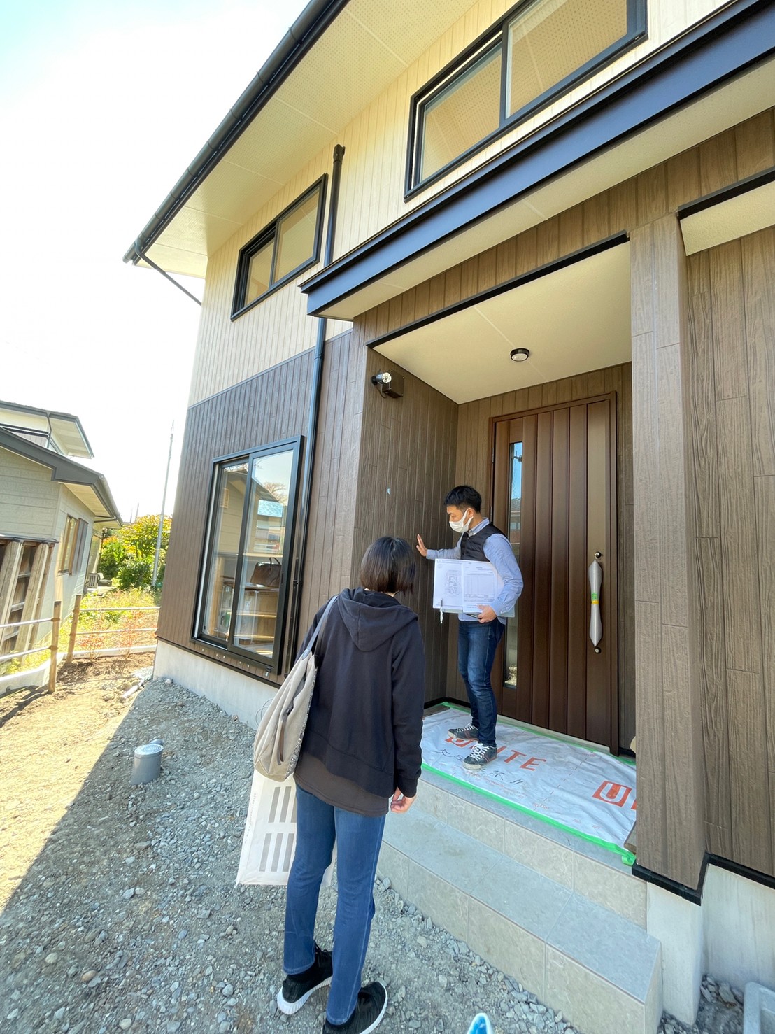 世界遺産の町、平泉町K様邸施主検査。2×4、間仕切り自由設計、箱型シンプルデザインのコスパの良い住宅！ 写真