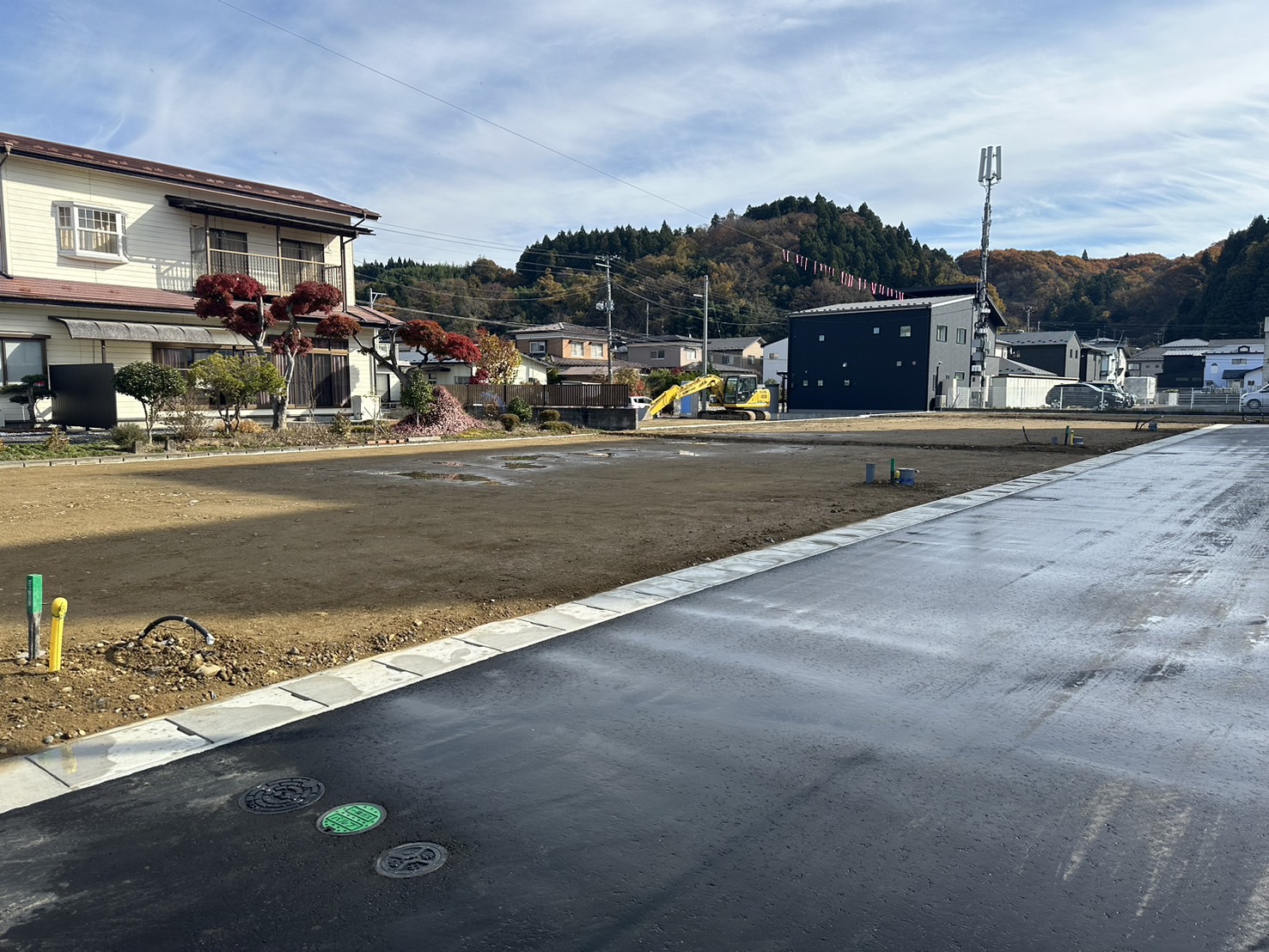 【新分譲地！】一関市三関仲田　第一期5区画造成工事道路完成♪
