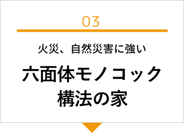 火災、自然災害に強い六面体モノコック構法の家